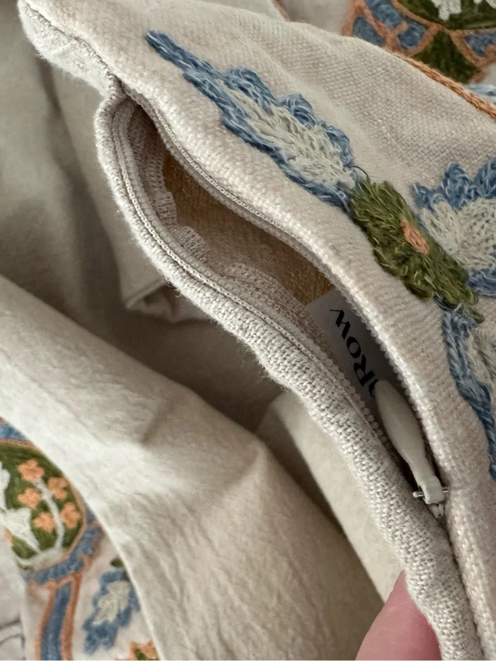 NWOT GreenRow King Size Pillow Shams Floral in Blue, Green & Peach